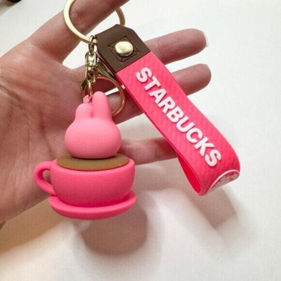 Starbucks My Melody Keychain Pink Cup Charm Coffee Strap Holder - Picture 5 of 6